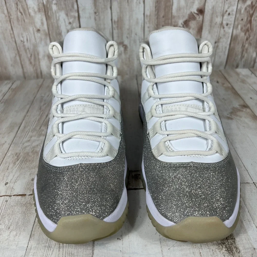 Jordan 11 Retro Vast Grey Silver White Glitter AR0715-100 Kids Size 7.5Y